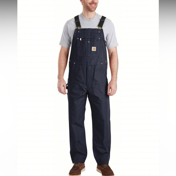 Carhartt Other - CARHARTT Bib Overalls Men's Navy Cotton Size 36x28